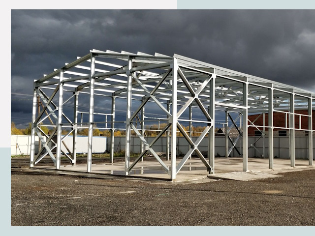 Двускатные ангары в Усть-Лабинск от 613 руб. за квадрат