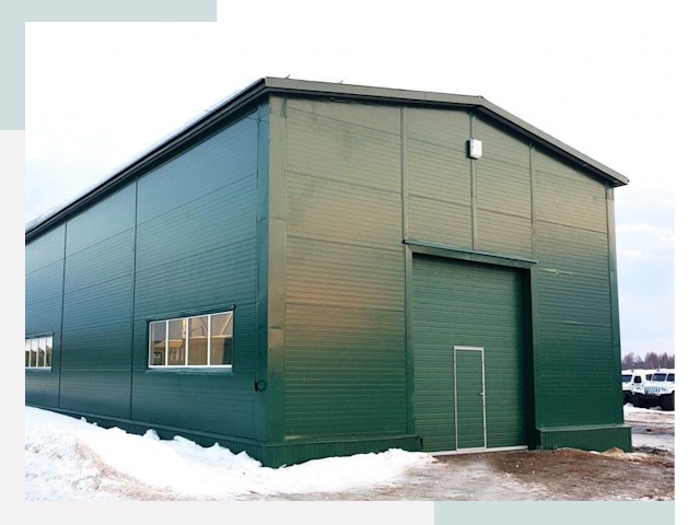 Двускатные ангары в Устях-Лабинске