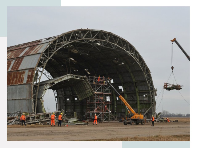 Демонтаж ангаров в Устях-Лабинске