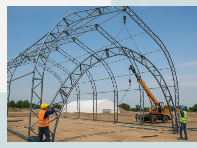 Монтаж ангаров в Устях-Лабинске от 613 руб. - Надежно и быстро